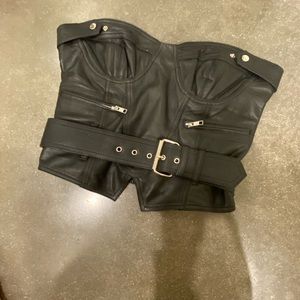 Rat and boa lia leather bustier top